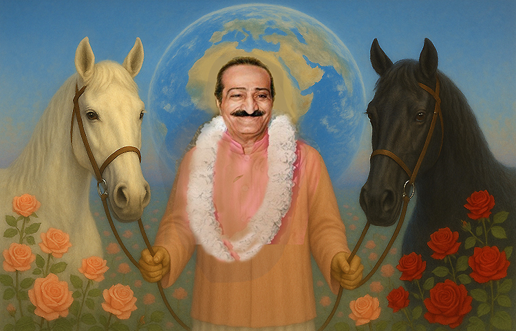 Quadro Con Cornice Dorata E Stampa Digitale Di Meher Baba, 27,94 X 35,56 Cm, Arredamento Casa E Ufficio
